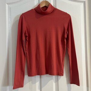 Everlane The Organic Cotton Turtleneck Long Sleeve Super Soft Salmon Size XS